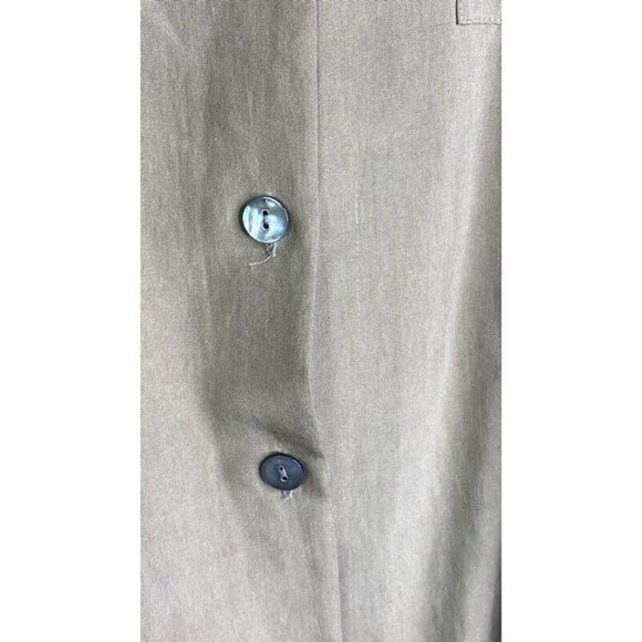 Jaeger Vintage Button Front Shirt Brown Long Sleeve Collared Pockets 100% Silk S - Picture 8 of 10